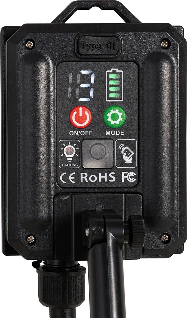 Prikspot zwart 50 cm incl. LED oplaadbaar en solar IP65 - Adalind