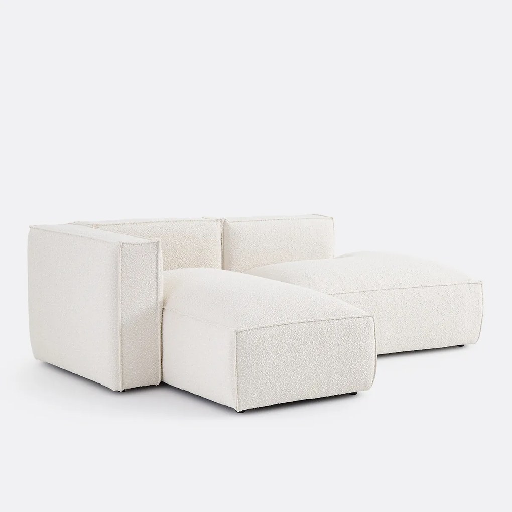 Modulaire hoekbank links, in bouclé stof, SEVEN