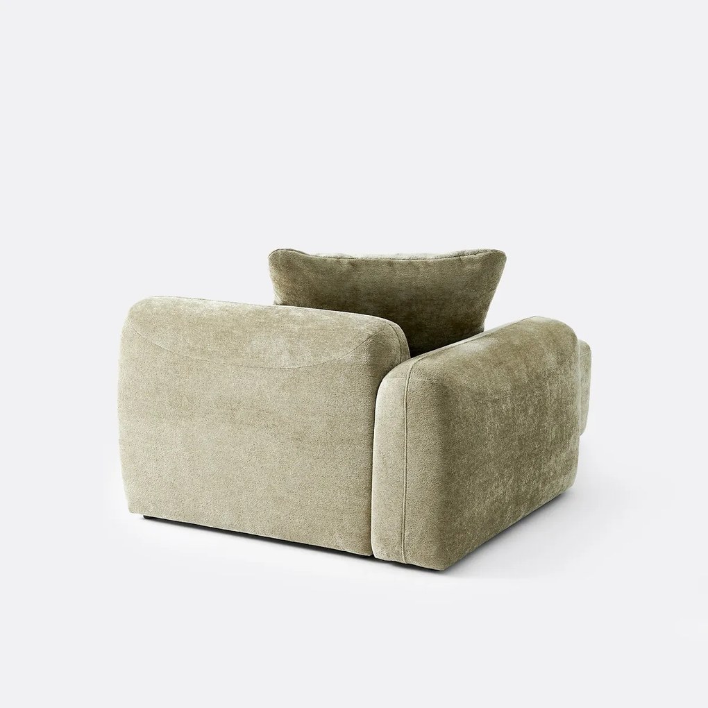 Linker longchairelement, voor modulaire bank, in jacquard chenille, AMAD