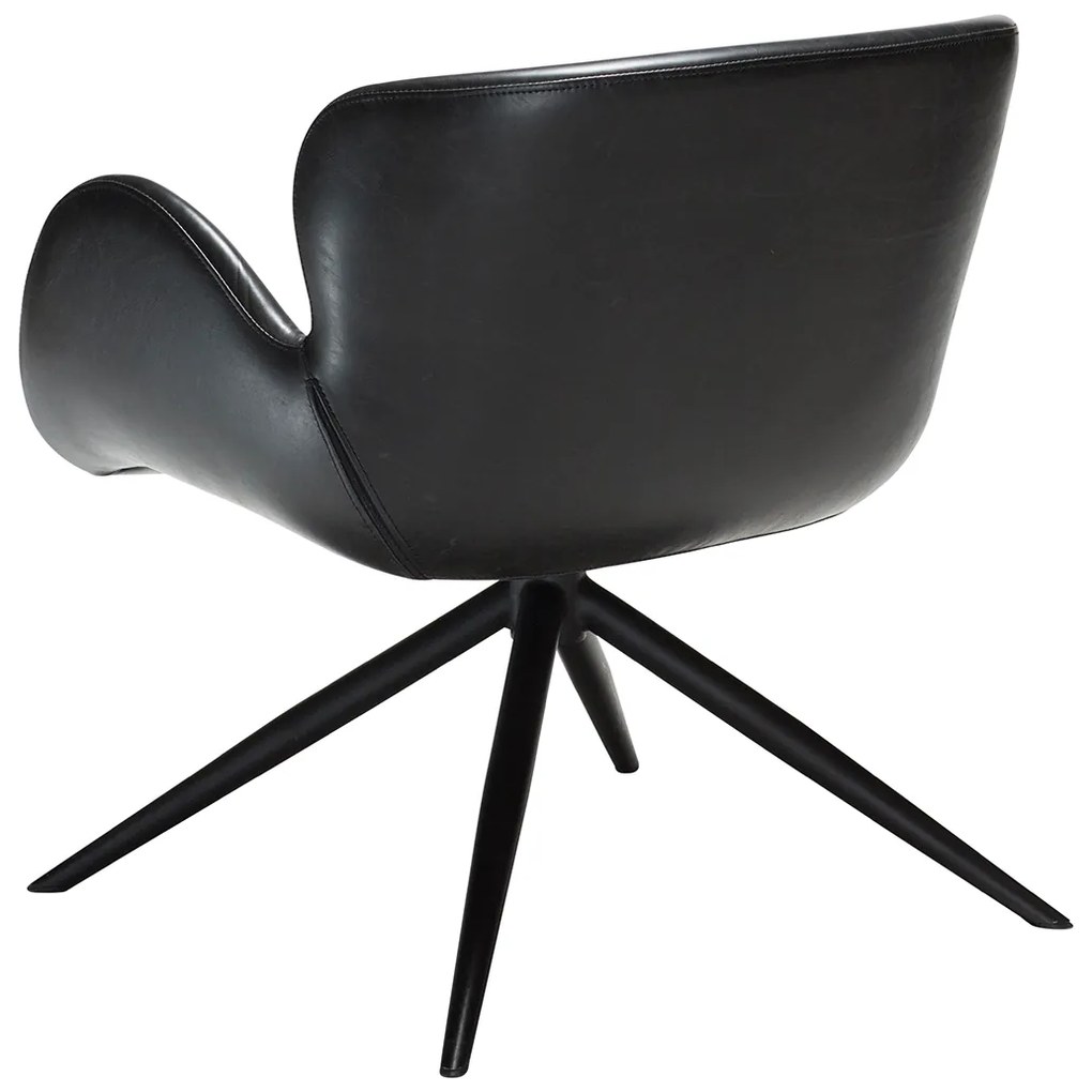 Dan-Form Gaia Draaibare Design Lounge Stoel Zwart Kunstleer