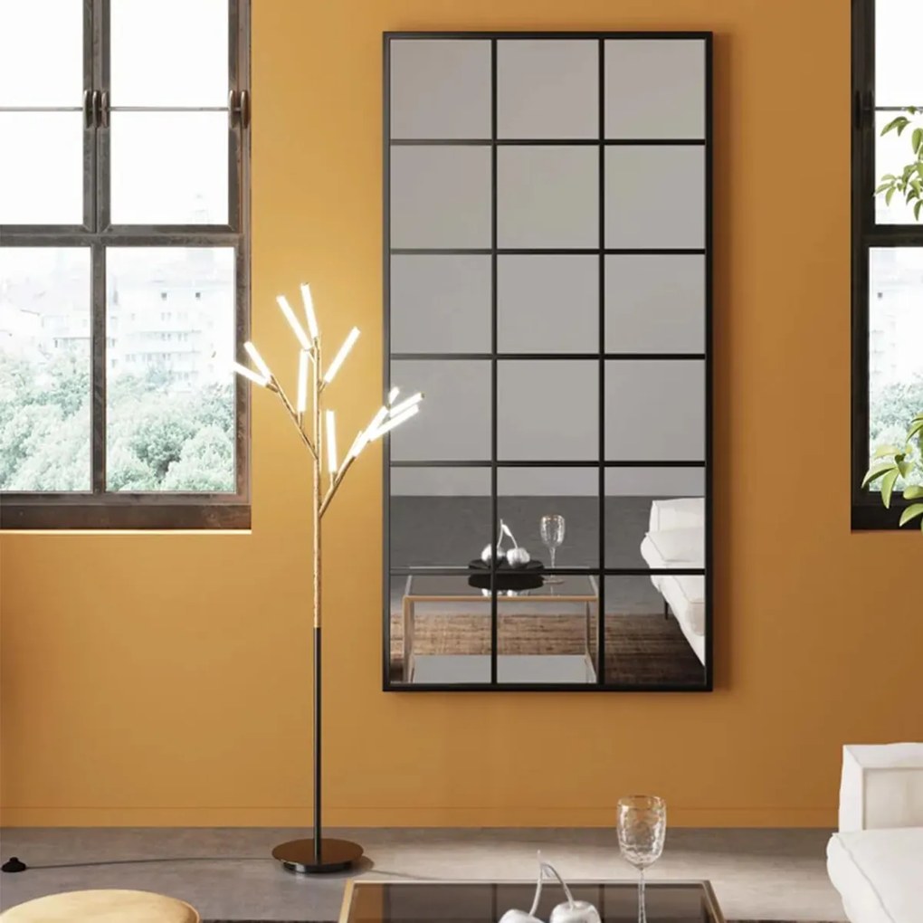 Zwarte Spiegel Met Vakken 180x90 - 90x180cm