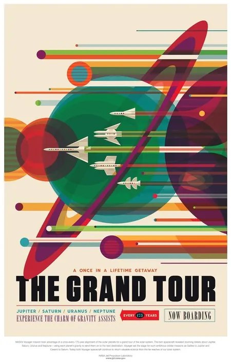 Kunstreproductie The Grand Tour (Retro Planet Poster) - Space Series (NASA)