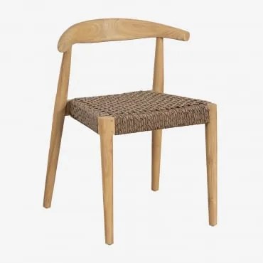Set Van 4 Celle Teakhouten Eetkamerstoelen Natuurlijk Hout - Sklum