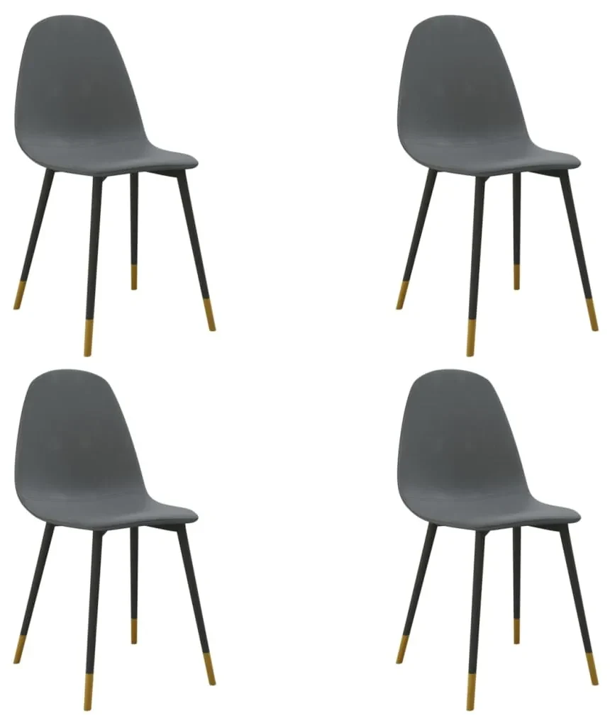 vidaXL Eetkamerstoelen 4 st stof lichtgrijs