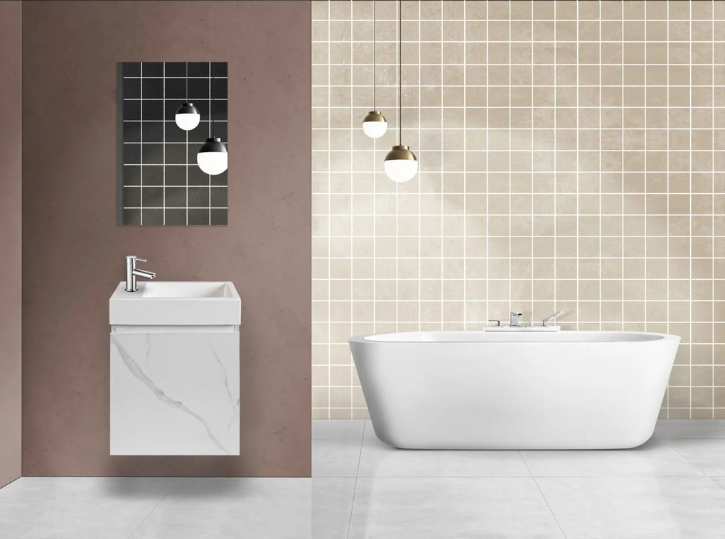 SaniGoods Mikado fontein onderkast marmer 40x22.3x50cm wit