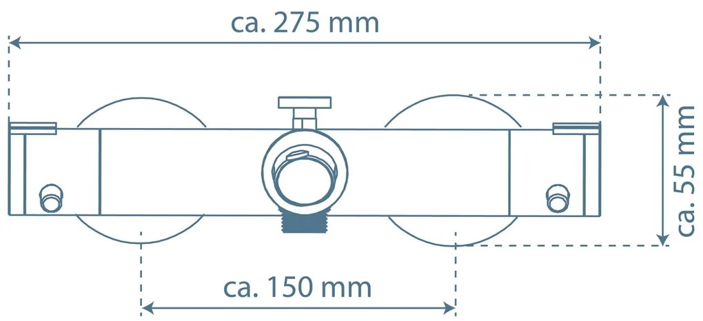 Schutte London thermostatische badkraan zwart mat