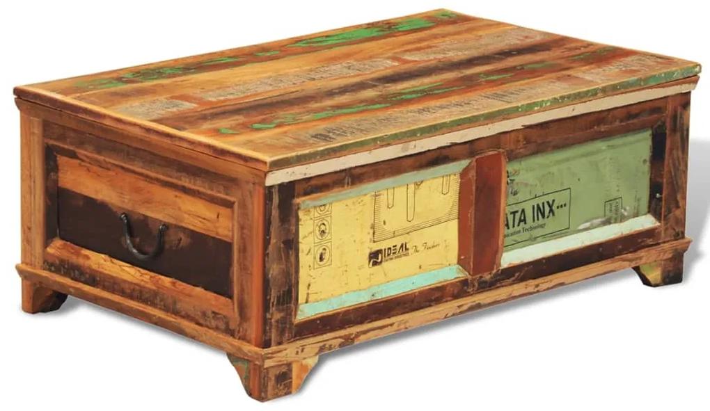 vidaXL Salontafel met opslagruimte vintage stijl gerecycled hout