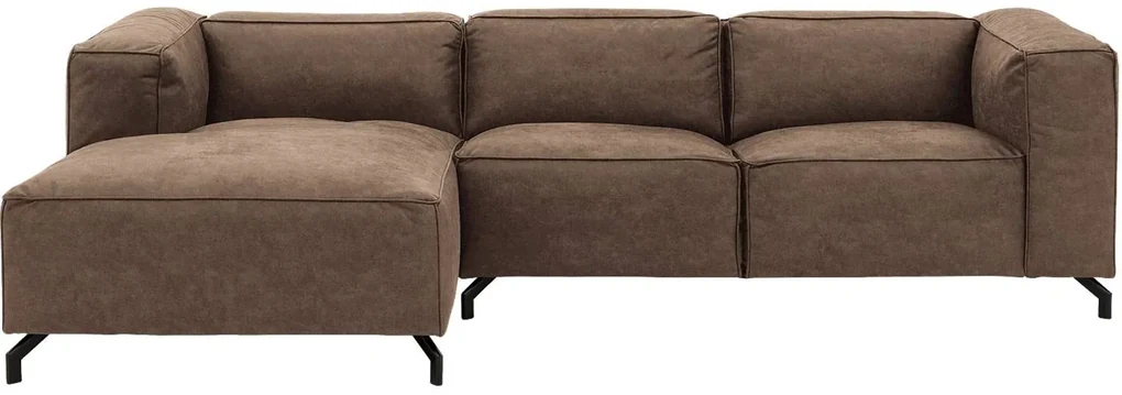 Goossens Bank Calvin bruin, micro leer, 2,5-zits, modern design