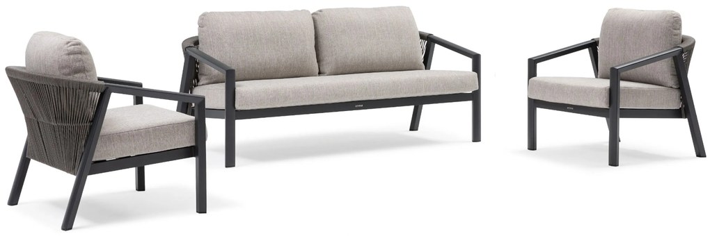 Stoel en Bank Loungeset 5 personen Aluminium Grijs  Lifestyle Garden Furniture Jada