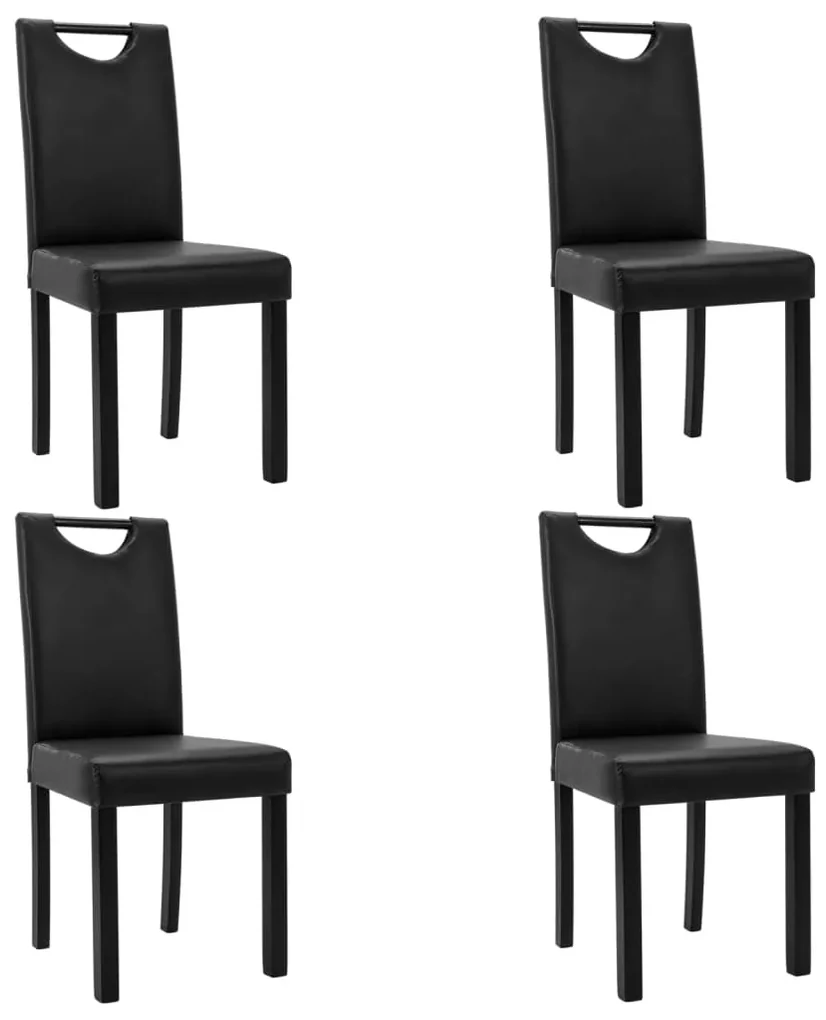vidaXL Eetkamerstoelen 4 st kunstleer zwart