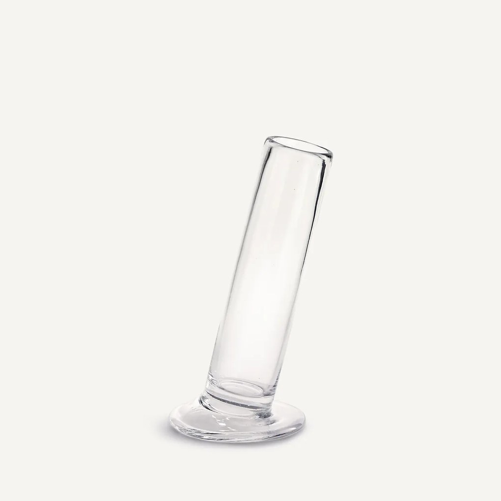 Schuine cilindervormige glazen vaas H24 cm, Stille