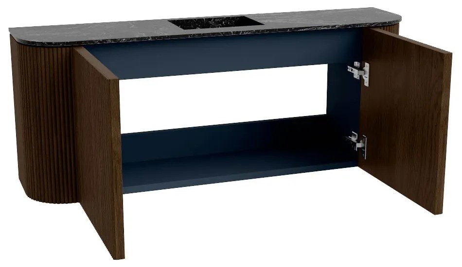 Mondiaz Joya DLux 105cm toiletmeubel ronding links/rechts walnut met wastafel faye midden zonder kraangat lava