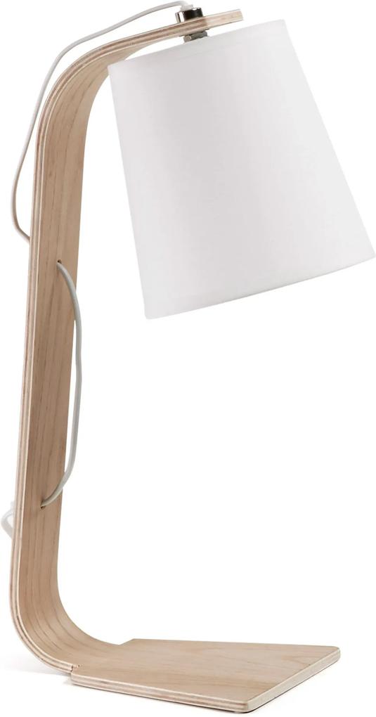 LaForma Percy Table Lamp - Tafellamp- Gebogen hout - Trendy - Scandinavisch - Design - Geweven lampenkap -Bijzetlamp