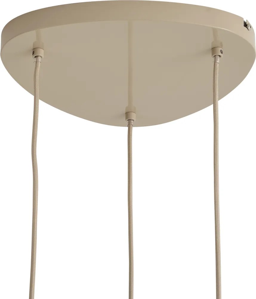 Retro hanglamp taupe met metalen kap 6-lichts - Macaron