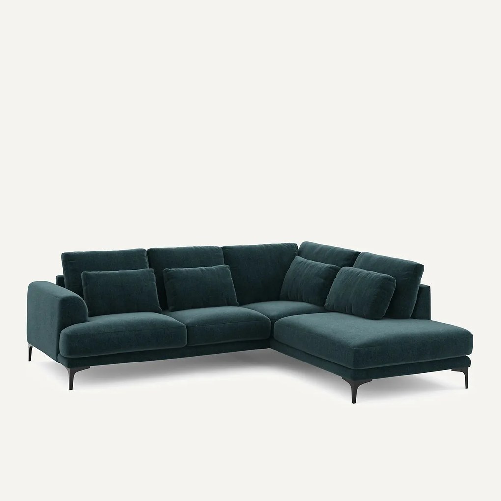 Hoekbank rechts in chenille fluweel, Marsile