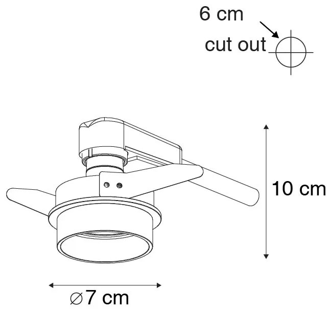 Set van 6 Moderne inbouwspot wit met gouden binnenkant - Insta GU10 Binnenverlichting Lamp