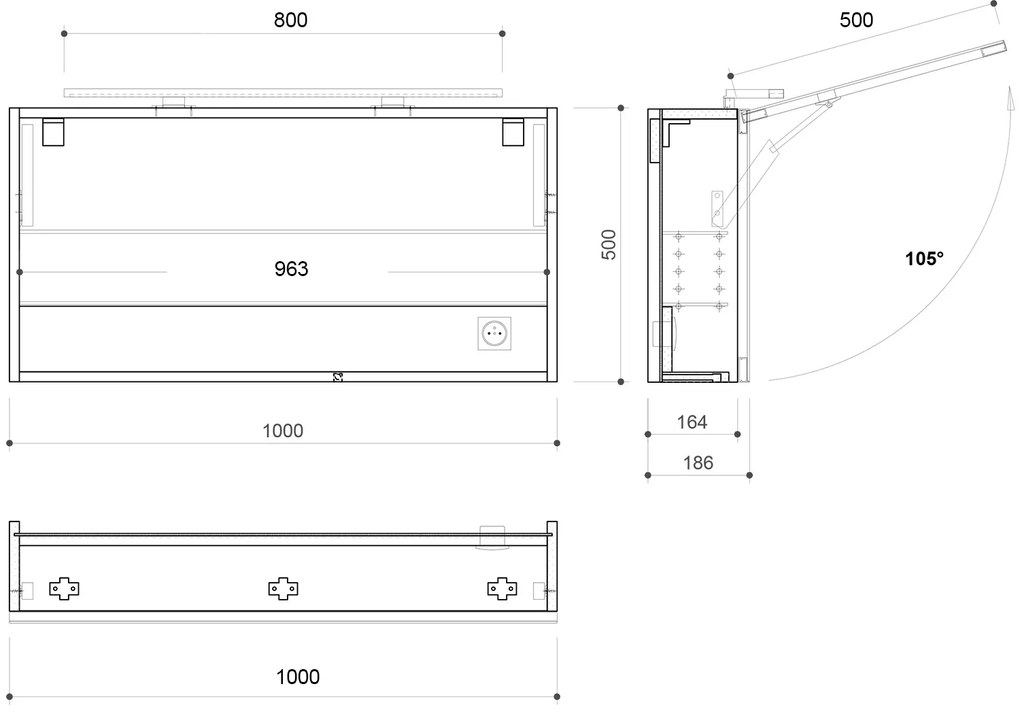 Sapho Cloe spiegelkast met LED verlichting 100cm