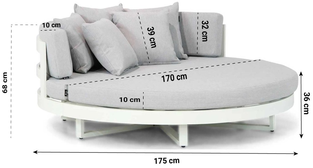 Santika Furniture Santika Lakeview Daybed Wit Aluminium Wit