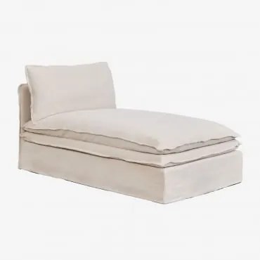 Chaise Longue-module Voor Modulaire Bank In Linnen En Katoen Grace Stof Beige - Sklum