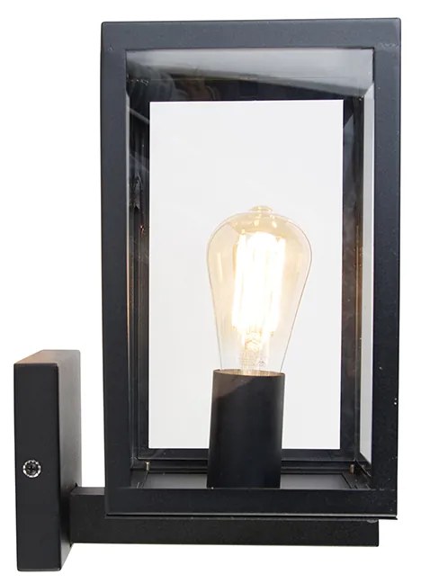 Smart buiten wandlamp zwart met glas 30 cm incl. Wifi ST64 - Rotterdam