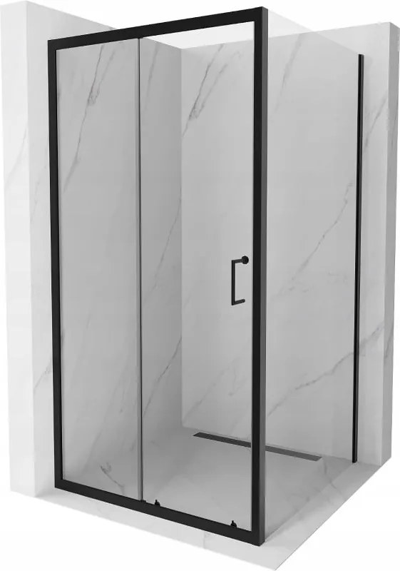 Mexen Apia schuifdouchecabine 90 x 90 cm, transparant, zwart - 840-090-090-70-00