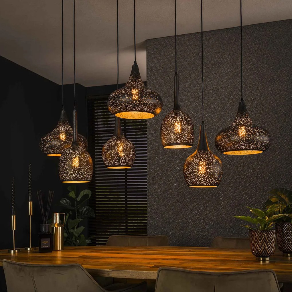 Speelse Hanglamp Zwart Metaal