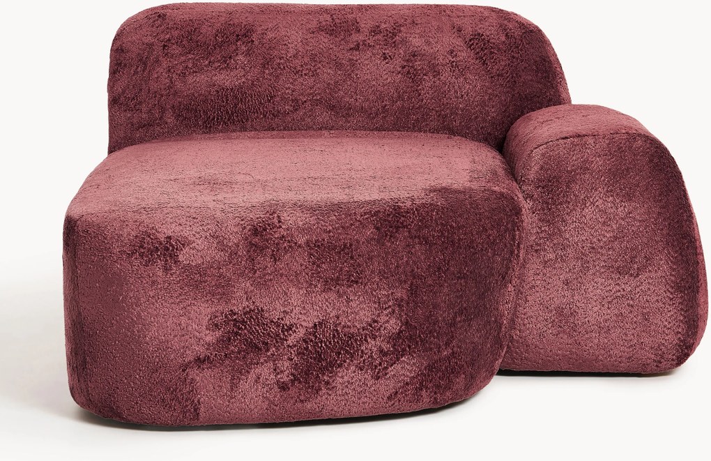 Teddy bouclé chaise-hoekmodule Wolke