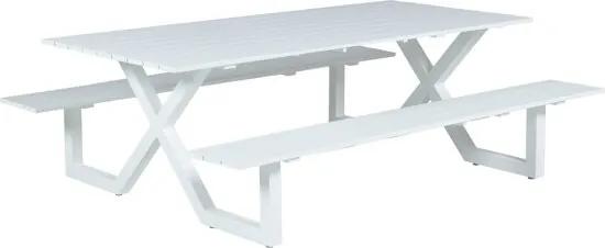 Napels picknicktafel - 210x170 - aluminium - mat wit