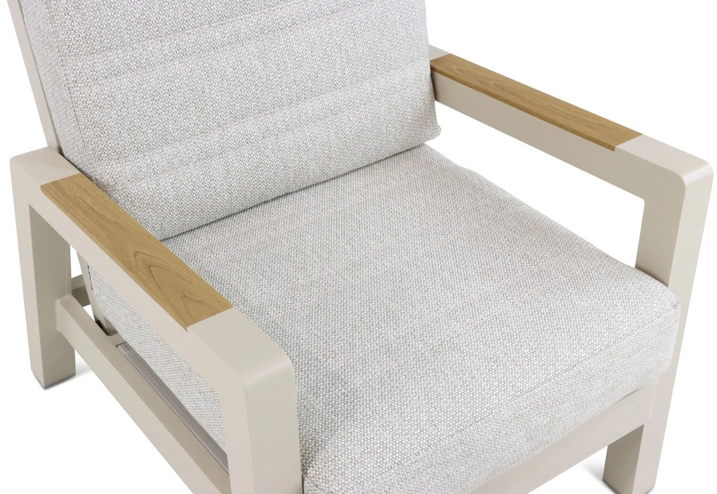 Verstelbare Tuinstoel Aluminium/Polywood (teakfinish) Taupe-naturel-bruin Lifestyle Garden Furniture Evora