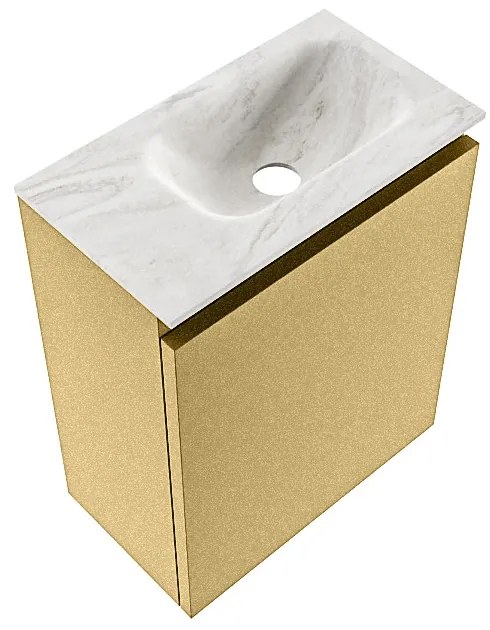 Mondiaz Ture DLux toiletmeubel 40cm oro met wastafel ostra rechts met kraangat