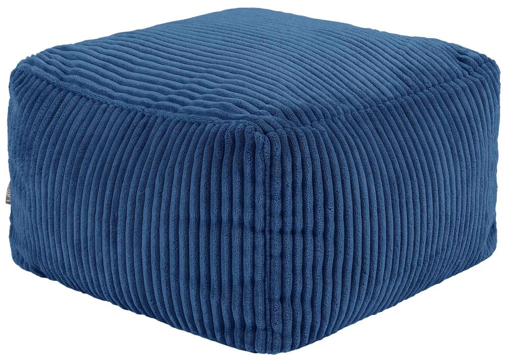 Icon Amara Jumbo Cord Square Footstool Bean Bag, Denim Blue