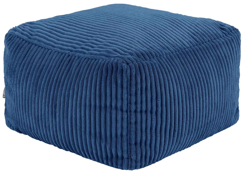 Theo Corduroy Poef - Denim Blauw