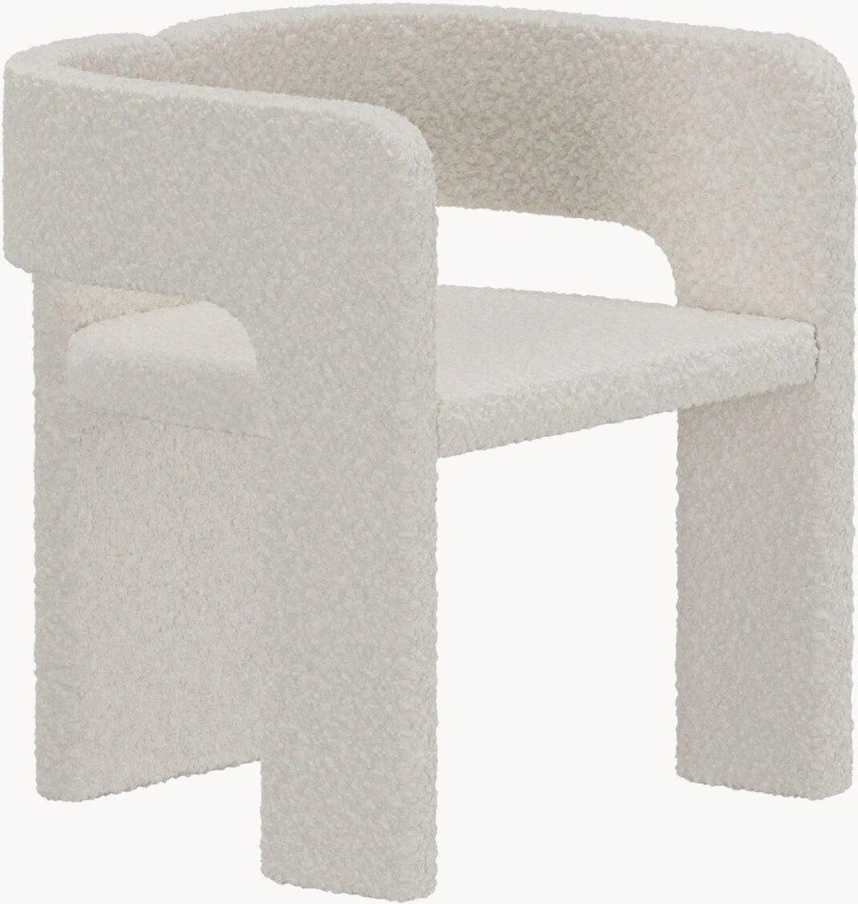 Bouclé eetstoelen Kristin met armleuningen, 2-delig