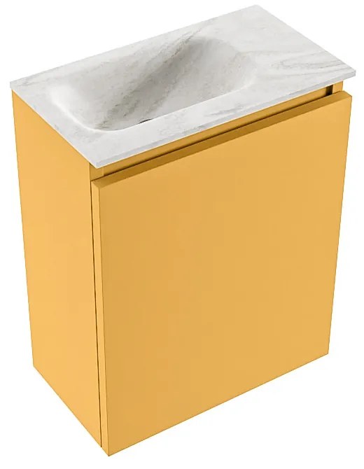 Mondiaz Ture DLux toiletmeubel 40cm ocher met wastafel ostra links zonder kraangat