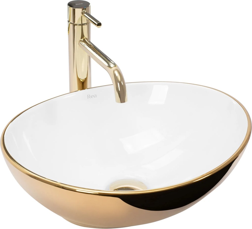 Opzetwastafel Rea Sofia Gold/White
