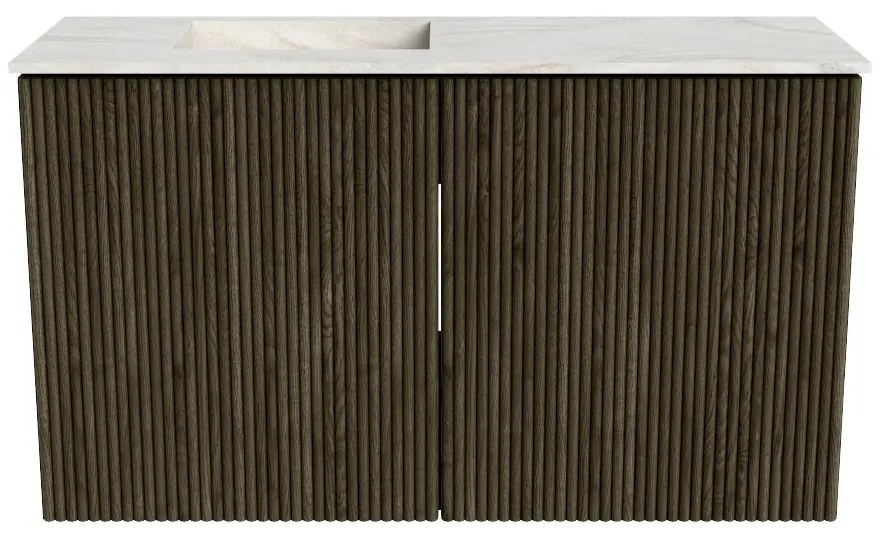 Mondiaz Joya DLux 70cm toiletmeubel shadow met wastafel faye links 1 kraangat ostra
