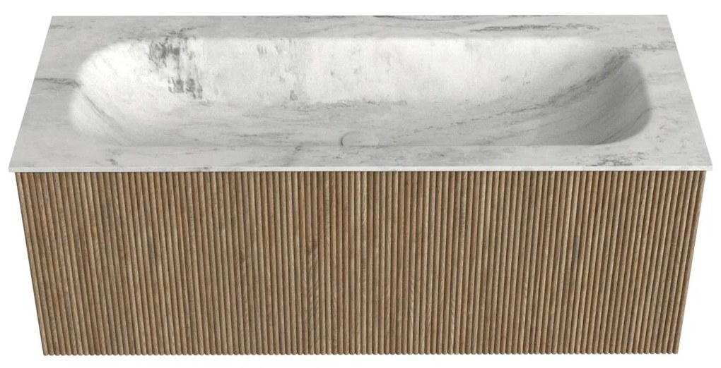 Mondiaz Kurve-dlux 110cm badmeubel dusk met 1 lade en wastafel big medium midden zonder kraangat opalo