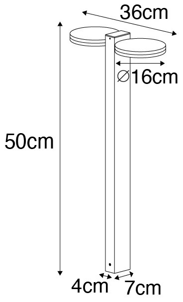 Staande buitenlamp roestbruin 50 cm incl. LED 2-lichts IP44 - Esmee
