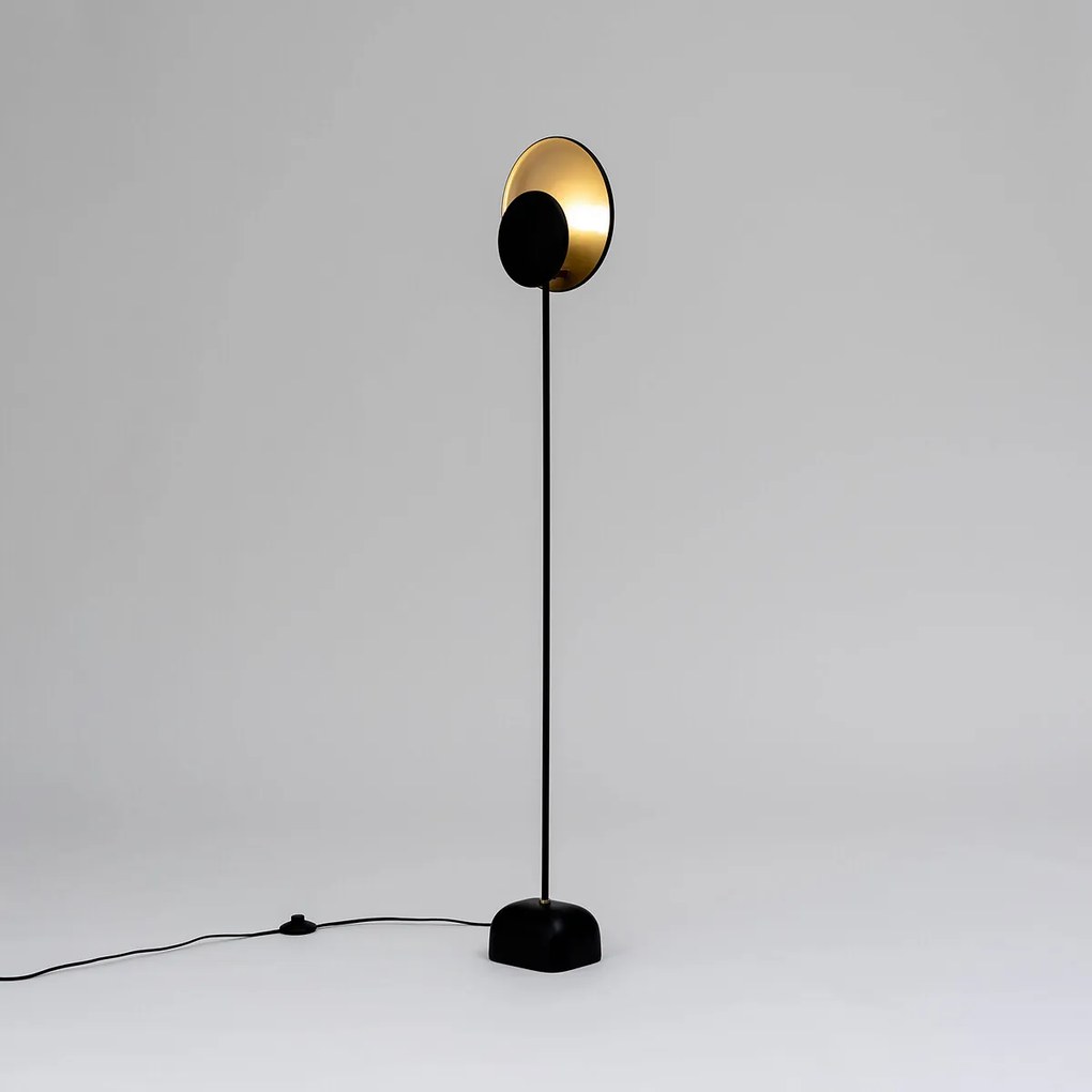 Staande lamp, reflectors in zwart en mokka, Naton