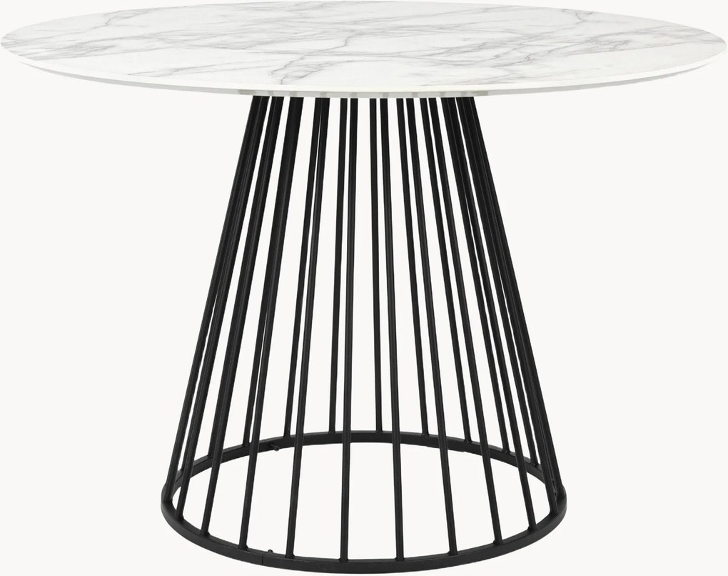 Ronde eettafel Floris met marmerlook blad, Ø 110 cm