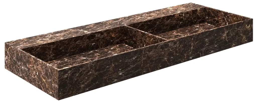 Muebles Murcia badmeubel ribbelfront 120cm eiken met Dark Emperador wastafel zonder kraangaten