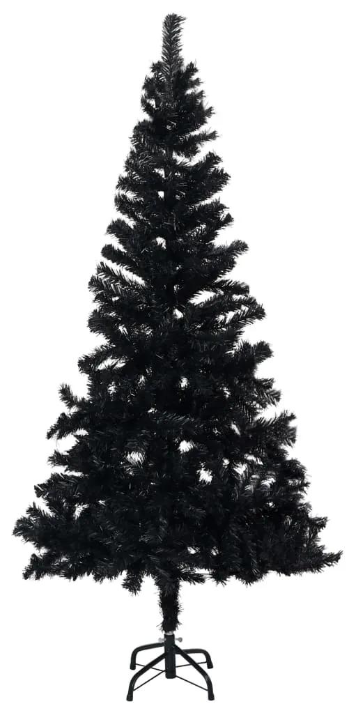 vidaXL Kunstkerstboom met LED's en standaard 150 cm PVC zwart