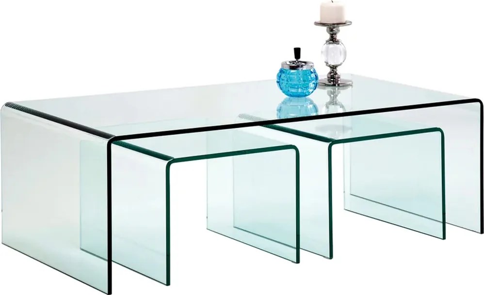 Glazen Salontafel Set 3-delig - 90 X 50cm.