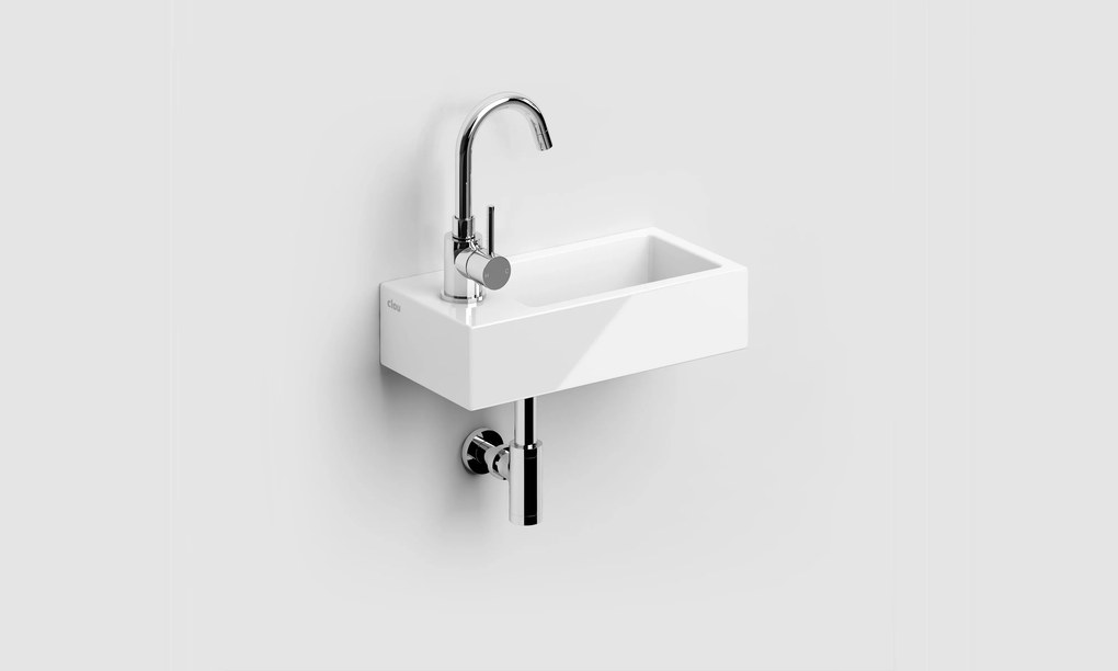Clou Flush 3 keramische fontein 36cm met kraangat links wit glans