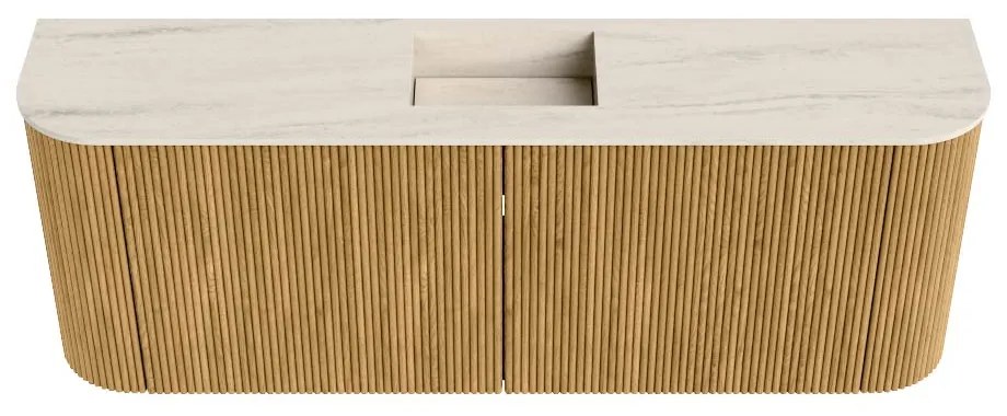 Mondiaz Joya DLux 115cm toiletmeubel ronding links/rechts oak met wastafel faye midden zonder kraangat meli