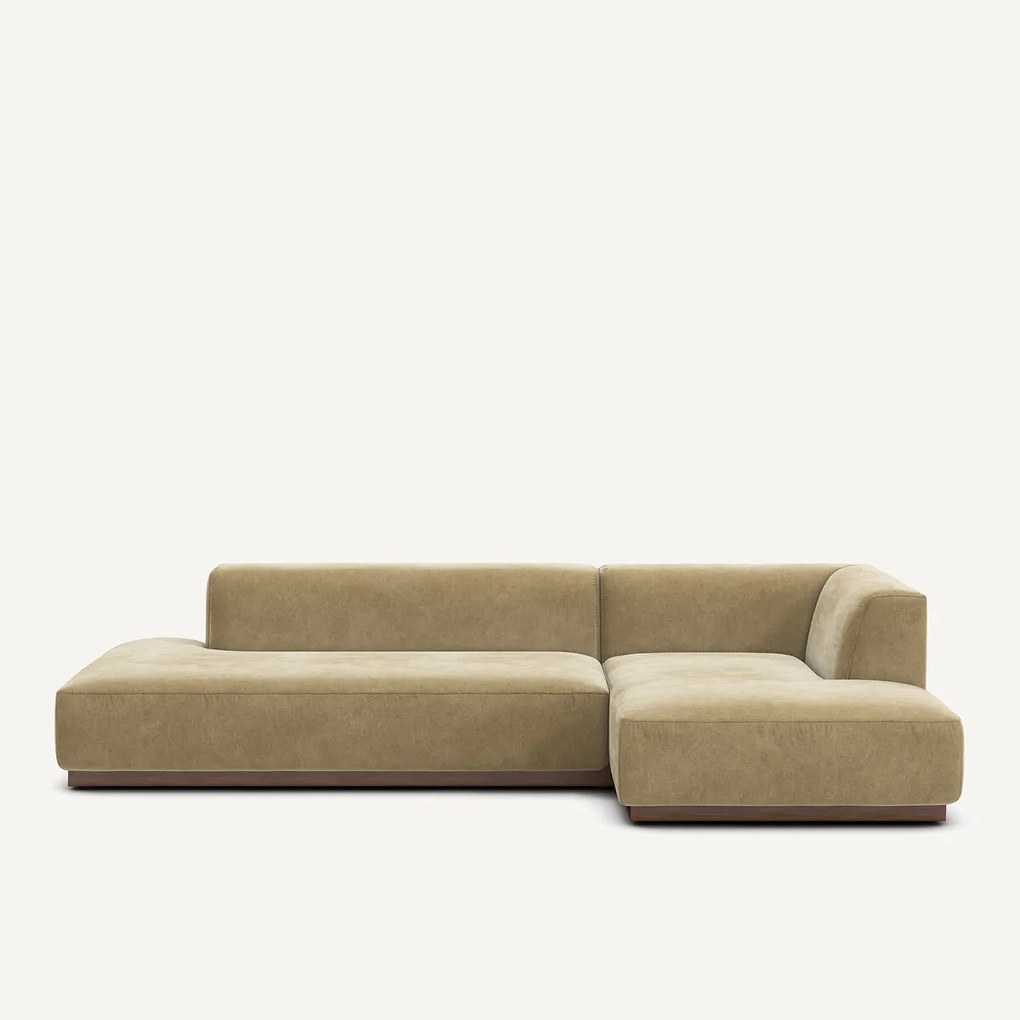 XL hoekbank links in stonewashed fluweel, JACOPO