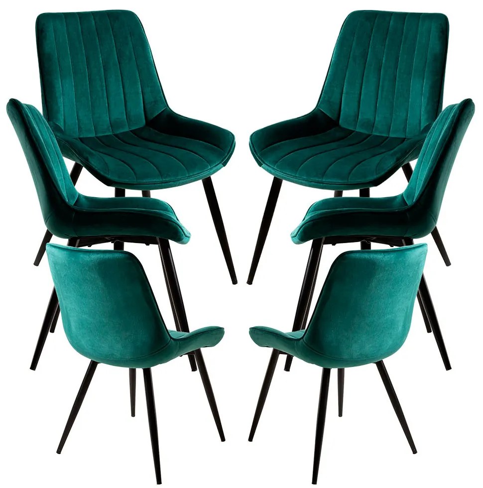 Set 6 Fluwelen Leunstoelen