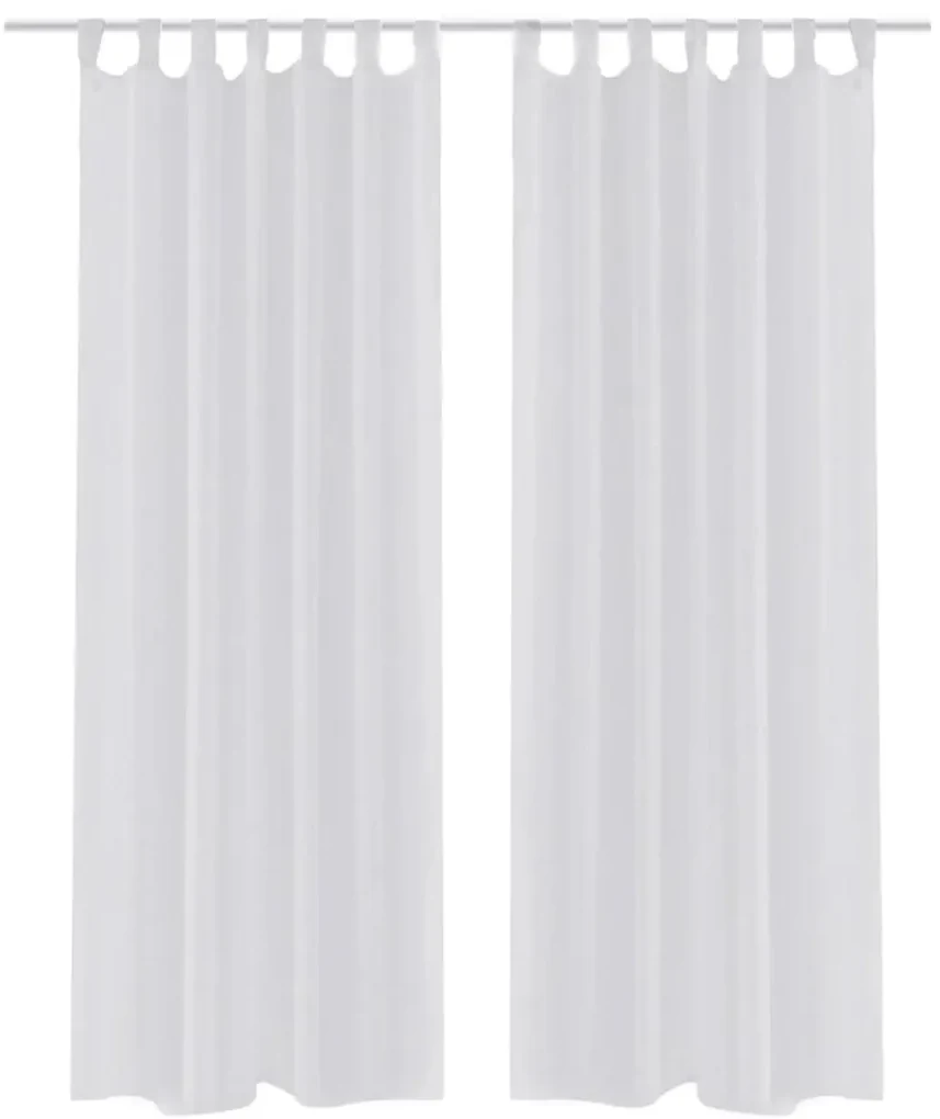 vidaXL Gordijn Wit 140x175 cm (2 stuks)