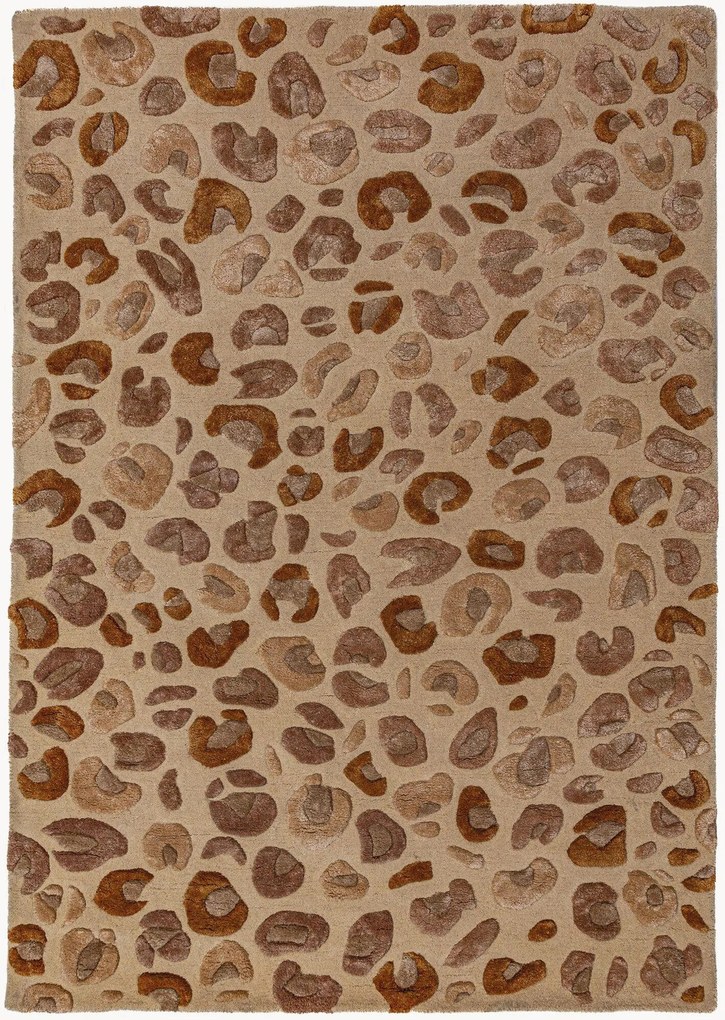 Handgetuft hoog-laag viscose vloerkleed Leopard Print