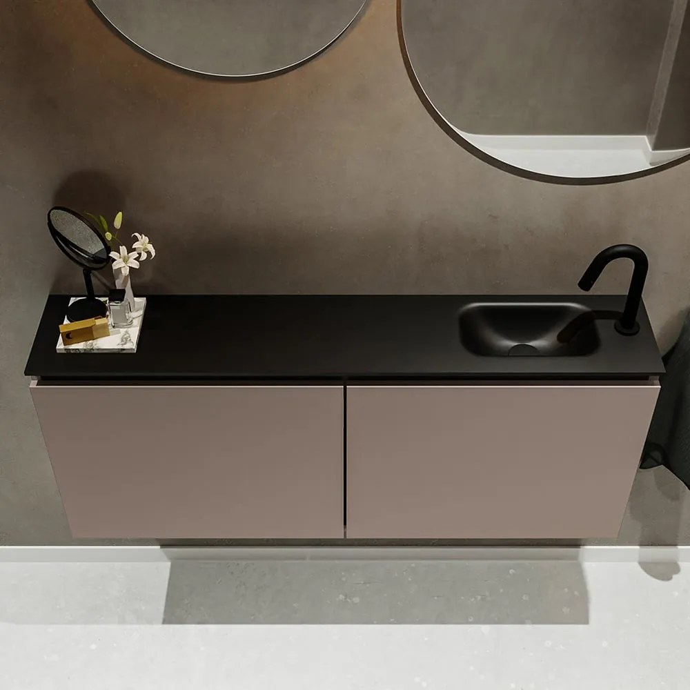 Mondiaz Ture 120cm toiletmeubel smoke met wastafel urban rechts 1 kraangat